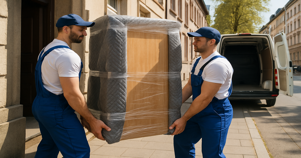 Möbeltransport Mönchengladbach – professionelles Team beim Möbeltragen